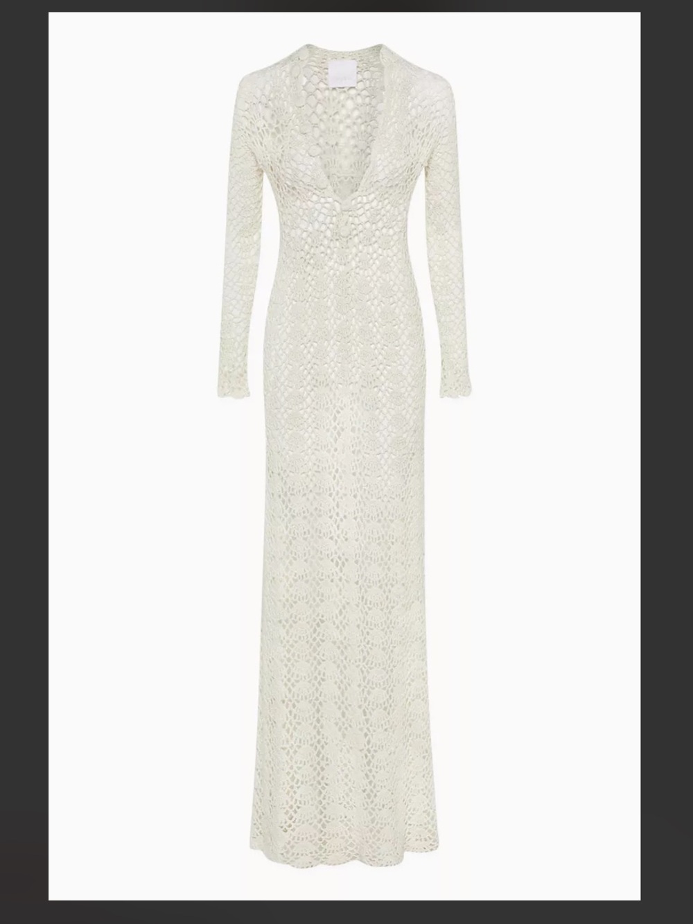 Paris Georgia White Crochet Long-Sleeve Maxi Dress XS NWT - Picture 6 of 6